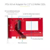 StarTech.com U.3–PCIe-sovitinkortti, PCIe 4.0 x4 -sovitin 2,5 tuuman U.3-NVMe-SSD-asemille, SFF-TA-1001 PCI Express -lisäkortti pöytäkoneisiin/palvelimiin, TAA-yhteensopiva – käyttöjärjestelmäriippumaton