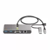 StarTech.com 2-porttinen USB-C-keskitin Ethernetillä ja RS-232:lla, kiinteä USB-C–USB-A-dongle, 100 W PD -läpivienti, 2x USB-A 5 Gbit/s, gigabit-Ethernet, RS232-sarjaliitäntä (FTDI)