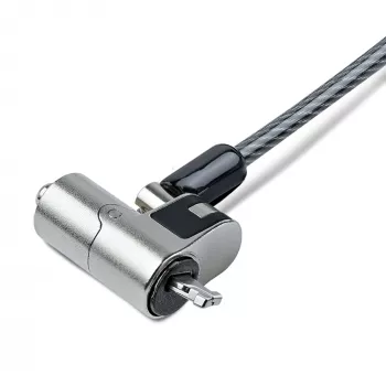 StarTech.com Nano-kannettavan kaapelilukko, 1,8 m, varkaudenestolukko avaimella, turvakaapelilukko Nano-paikallisille kannettaville, EliteBook/Lenovo X1/2-in-1-kannettaville, leikkauskestävä teräskaapelilukko kannettavalle