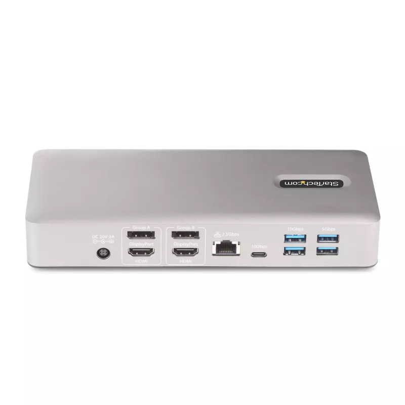 StarTech.com yleinen USB4- ja Thunderbolt 4 -telakointiasema, neljä näyttöä Windowsissa, kaksi näyttöä MacBookissa, HDMI DP -telakka 98W kannettavan lataustoiminnolla