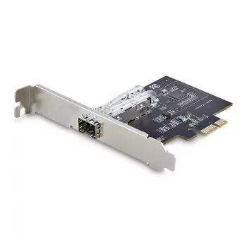 StarTech.com 1-porttinen GbE SFP -verkkokortti, PCIe 2.1 x1, Intel I210-IS, 1GbE-ohjain, 1000BASE kupari/kuitu, yksiporttinen gigabit-Ethernet NIC, pöytäkoneen/palvelimen taustalevyt – yhteensopiva Windowsin ja Linuxin kanssa