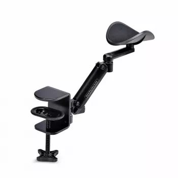 StarTech.com säädettävä käsinoja toimistopöytään, ergonominen käsivarsi-/kyynärnoja, 360 asteen kierto, puristusasennus/ei porausta, musta