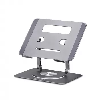 StarTech.com kääntyvä kannettavan tietokoneen teline, 360° kääntyvä, ergonominen pöytänostin tietokoneelle, korotettu alusta säädettävällä kallistuksella, enintään 5 kg, alumiinirakenne, kannettava muotoilu