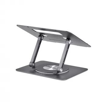 StarTech.com kääntyvä kannettavan tietokoneen teline, 360° kääntyvä, ergonominen pöytänostin tietokoneelle, korotettu alusta säädettävällä kallistuksella, enintään 5 kg, alumiinirakenne, kannettava muotoilu