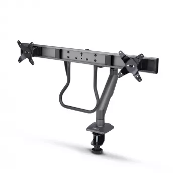 StarTech.com pöytäkiinnike kaksinäyttövarrella ja poikkipalkilla, enintään 27 tuuman näytöille, VESA 75x75/100x100, max. 33 lb/15 kg, C-puristin, täysin liikkuva, mekaaninen jousi, TAA