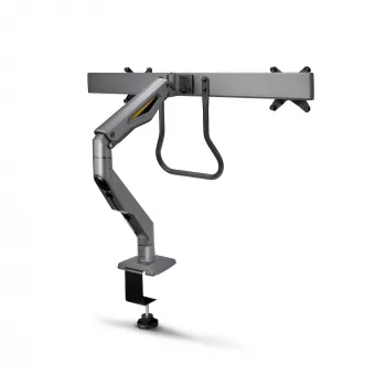 StarTech.com pöytäkiinnike kaksinäyttövarrella ja poikkipalkilla, enintään 27 tuuman näytöille, VESA 75x75/100x100, max. 33 lb/15 kg, C-puristin, täysin liikkuva, mekaaninen jousi, TAA