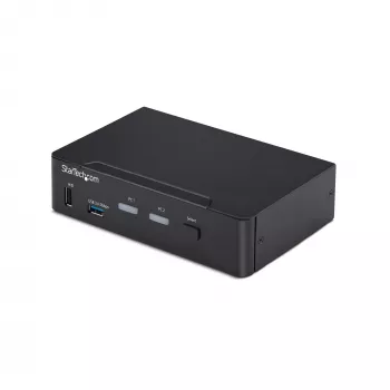 StarTech.com 2-porttinen DisplayPort KVM-kytkin, 4K 60Hz, DP 1.2, EDID-hallinta, 2-porttinen USB 3.0 -keskitin, 4x USB HID -porttia, TAA-yhteensopiva