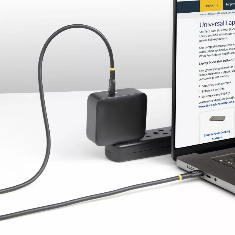 StarTech.com 4m USB-C-latauskaapeli, USB-IF-sertifioitu USB-C-kaapeli, 240W PD EPR, USB 2.0 Type-C kannettavan tietokoneen latauskaapeli, USB-C tiedonsiirtokaapeli, TPE-päällyste, M/M