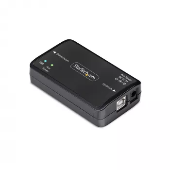 USB-galvaaninen erotin StarTech.comilta, jopa 6 kV, sähköinen häiriösuodatin, IP40, DIN-kiskokiinnitys, eristetty verkkosuodatin, USB 2.0/1.1, 5 V/250 mA, Plug-and-Play, TAA