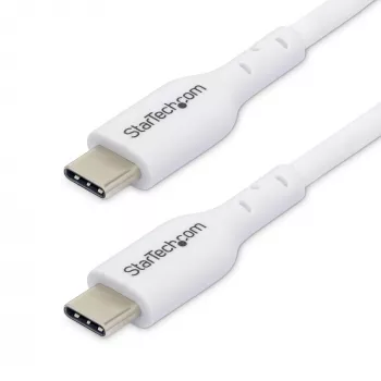 StarTech.com 3m (9.8ft) valkoinen USB-C-latauskaapeli, USB-C-kaapeli, USB 2.0 Type-C kannettavan tietokoneen latauskaapeli, 60W 3A Power Delivery, TPE-päällyste, USB-C-tiedonsiirtokaapeli, M/M