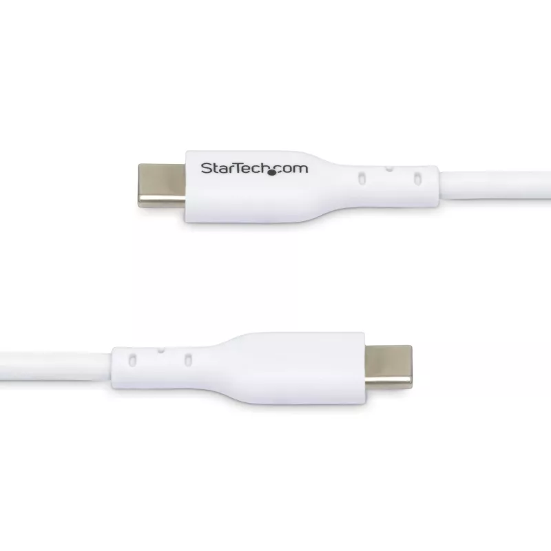 StarTech.com 3m (9.8ft) valkoinen USB-C-latauskaapeli, USB-C-kaapeli, USB 2.0 Type-C kannettavan tietokoneen latauskaapeli, 60W 3A Power Delivery, TPE-päällyste, USB-C-tiedonsiirtokaapeli, M/M