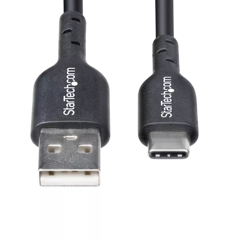 StarTech.com 2 m USB-A - USB-C-latauskaapeli, lataus & synkronointi, 3A, USB 2.0, TPE-kuori - musta USB-latauskaapeli