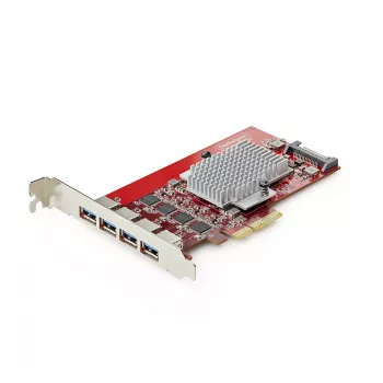 StarTech.com 4-porttinen USB-A PCIe -kortti, USB 3.2 10 Gbit/s, PCI Express 3.0 -laajennuskortti, 4x itsenäinen USB-ohjain, Windows/Linux/macOS, TAA-yhteensopiva