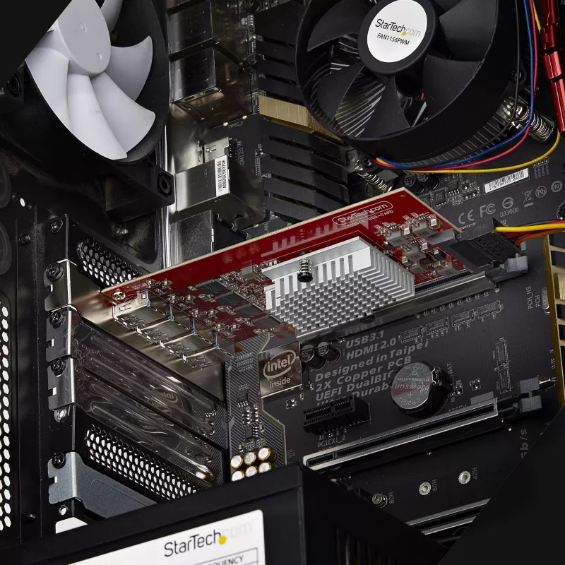 StarTech.com 4-porttinen USB-A PCIe -kortti, USB 3.2 10 Gbit/s, PCI Express 3.0 -laajennuskortti, 4x itsenäinen USB-ohjain, Windows/Linux/macOS, TAA-yhteensopiva