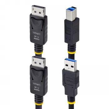StarTech.com 10ft (3m) DisplayPort- ja USB 5Gbps KVM -kaapeli, 4K 60Hz, yleisesti yhteensopiva DP 1.2/USB 3.0 -yhdistelmäkaapeli KVM-kytkimille