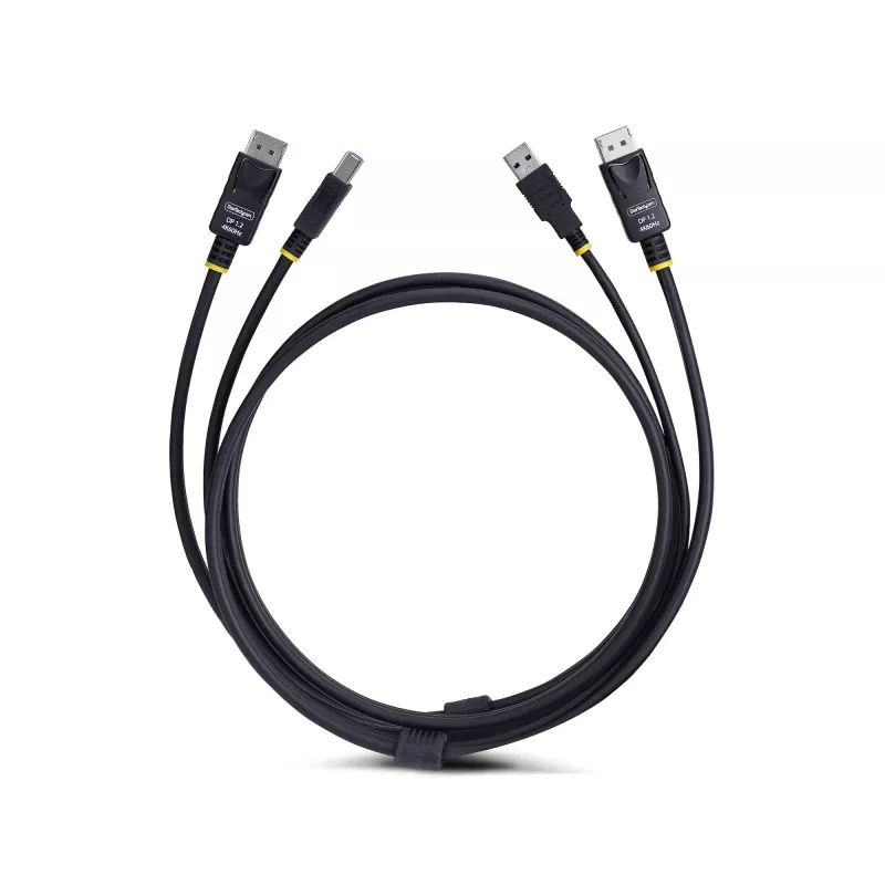 StarTech.com 10ft (3m) DisplayPort- ja USB 5Gbps KVM -kaapeli, 4K 60Hz, yleisesti yhteensopiva DP 1.2/USB 3.0 -yhdistelmäkaapeli KVM-kytkimille