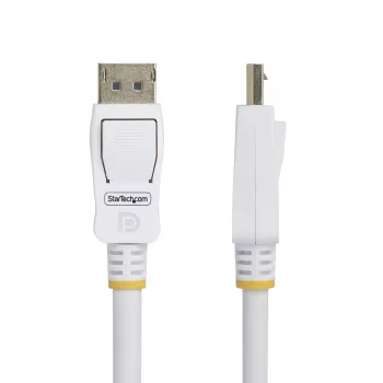 StarTech.com 1,8 m valkoinen VESA-sertifioitu DisplayPort 1.2 -kaapeli, 4K 60Hz, 21,6 Gbit/s, lukittuvat DP-liittimet, DP 1.2 DisplayPort -kaapeli, DP-näyttökaapeli, M/M