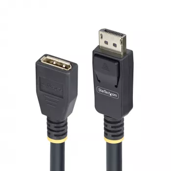 StarTech.com 3 m DisplayPort 1.4 -jatkokaapeli, DP 1.4 Port-Saver -kaapeli, 8K 60Hz, DP-uros DP-naaras -jatkokaapeli, DisplayPort-jatkokaapeli, TPE-kuori, uros/naaras