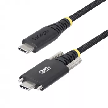 StarTech.com 10ft (3m) USB-C-latauskaapeli, kestävä ja erittäin joustava, sivuruuvilukitus, 240W (5A) PD EPR, USB 2.0 kannettavan tietokoneen latauskaapeli, USB-IF-sertifioitu, kestävä USB-C-latauskaapeli
