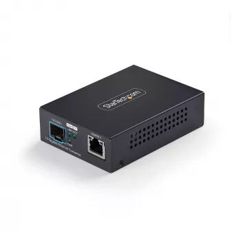 StarTech.com 10GbE SFP+ -kuitu-mediakonvertteri, 10 Gigabit Ethernet RJ-45 - 10GBASE-X SFP+, yksimuotokuitu, monimuotokuitu, 16K Jumbo Frames, TAA-yhteensopiva