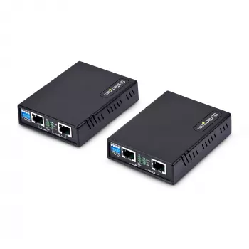 StarTech.com VDSL2 Ethernet -jatkosarja yksiparijohdolla, jopa 0,6 mailia (1 km) kantama, LAN-toistin puhelinlinjan/CAT5e/CAT6 kautta, jopa 300 Mbit/s, korvaa 110VDSLEXTEU – TAA