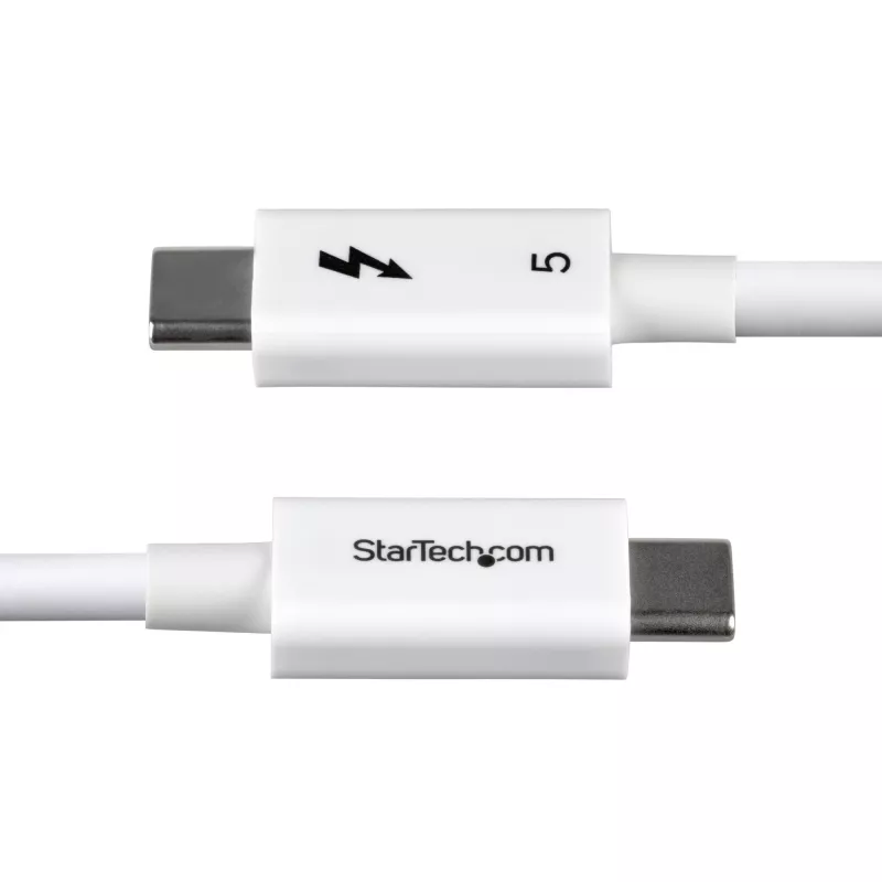 StarTech.com 3ft (1m) Thunderbolt 5 -kaapeli, 80 Gbit/s/jopa 120 Gbit/s, 240 W PD, 8K 60 Hz, sertifioitu Thunderbolt-kaapeli, yhteensopiva Thunderbolt 4/USB4/USB-C kanssa – valkoinen
