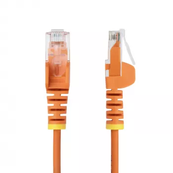 StarTech.com 3 m oranssi ohut CAT6 Ethernet-kaapeli, rastasuojattu taittosuoja, 100 W PoE, UTP, LSZH, 28AWG puhdasta paljasta kuparijohdinta, ohut RJ45 verkko-patchkaapeli vedonpoistolla, yksittäin testattu