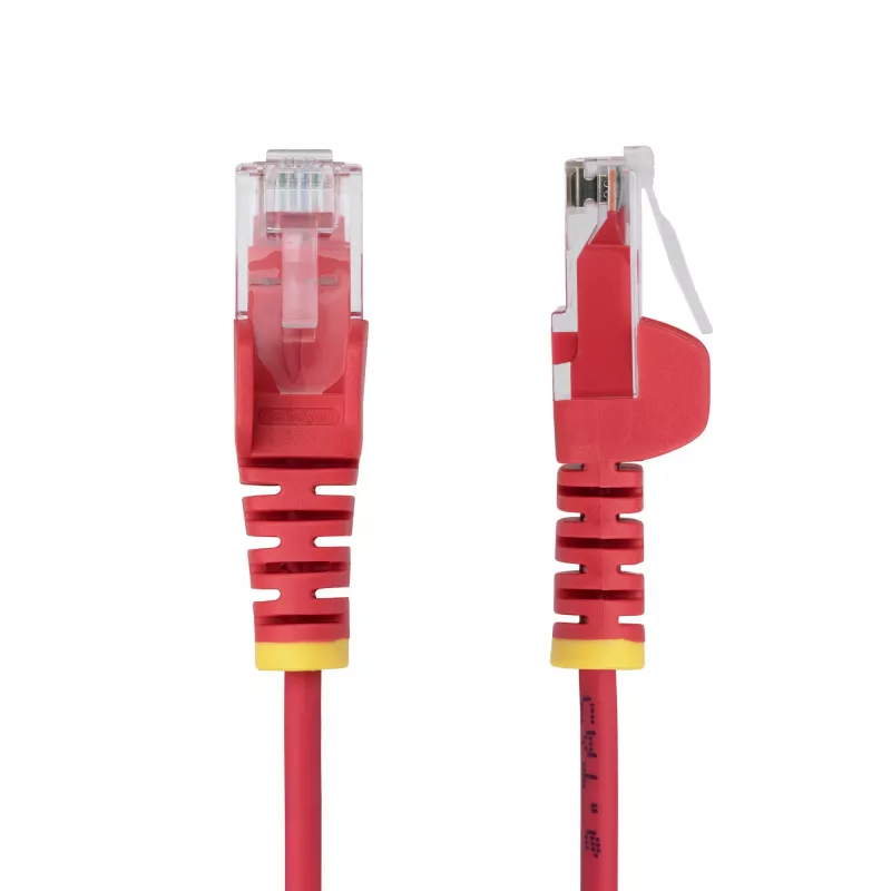 StarTech.com 7 m punainen ohut CAT6 Ethernet-kaapeli, koukuton, 100W PoE, UTP, LSZH, 28AWG puhdas paljas kuparikaapeli, ohut RJ45 verkko-patch-kaapeli vedonpoistolla, yksittäin testattu