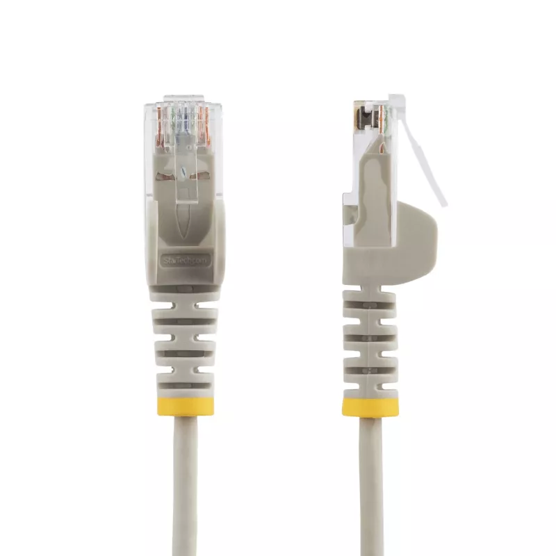 StarTech.com 10 m harmaa ohut CAT6 Ethernet-kaapeli, snagless, 100W PoE, UTP, LSZH, 28AWG puhdas paljas kuparilanka, ohut RJ45 verkko-patchkaapeli vedonpoistolla, yksittäin testattu