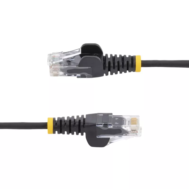 StarTech.com 10 m musta ohut CAT6 Ethernet-kaapeli, snagless, 100W PoE, UTP, LSZH, 28AWG puhdas paljas kuparilanka, ohut RJ45 verkko-patchkaapeli vedonpoistolla, yksittäin testattu