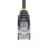 StarTech.com 10 m musta ohut CAT6 Ethernet-kaapeli, snagless, 100W PoE, UTP, LSZH, 28AWG puhdas paljas kuparilanka, ohut RJ45 verkko-patchkaapeli vedonpoistolla, yksittäin testattu