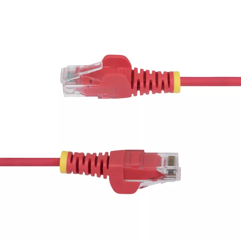 StarTech.com 10 m punainen ohut CAT6 Ethernet-kaapeli, snagless, 100W PoE, UTP, LSZH, 28AWG puhdas paljas kuparilanka, ohut RJ45 verkko-patchkaapeli vedonpoistolla, yksittäin testattu