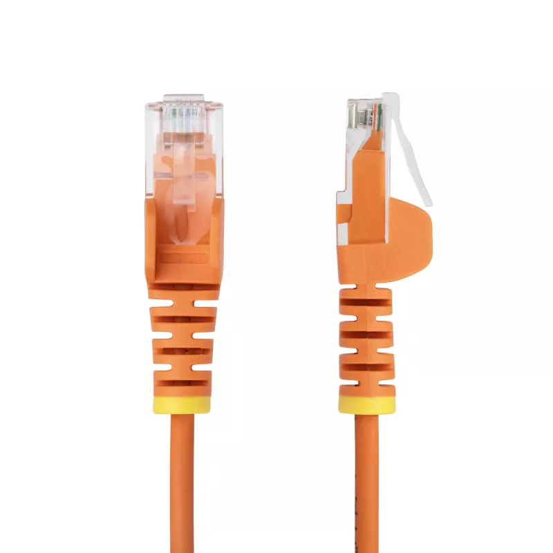 StarTech.com 10 m oranssi ohut CAT6 Ethernet-kaapeli, snagless, 100W PoE, UTP, LSZH, 28AWG puhdas paljas kuparilanka, ohut RJ45 verkko-patchkaapeli vedonpoistolla, yksittäin testattu