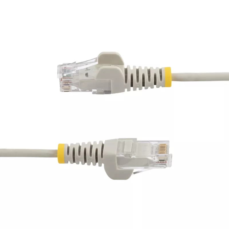 StarTech.com 15 m harmaa ohut CAT6 Ethernet-kaapeli, snagless, 100W PoE, UTP, LSZH, 28AWG puhdas paljas kuparilanka, ohut RJ45 verkko-patchkaapeli vedonpoistolla, yksittäin testattu