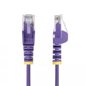 StarTech.com 15 m violetti ohut CAT6 Ethernet-kaapeli, snagless, 100W PoE, UTP, LSZH, 28AWG puhdas kuparijohdin, ohut RJ45 verkko-patchkaapeli vedonpoistolla, yksittäin testattu