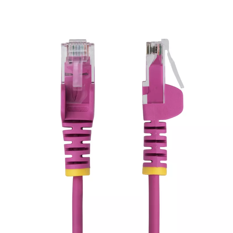 StarTech.com 2 m pinkki ohut CAT6 Ethernet-kaapeli, snagless, 100W PoE, UTP, LSZH, 28AWG puhdas paljas kuparilanka, ohut RJ45 verkko-patchkaapeli vedonpoistolla, yksittäin testattu