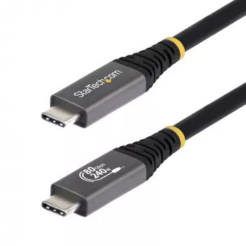 StarTech.com 1 m USB4-kaapeli, 80 Gbit/s, USB-IF-sertifioitu USB-C-kaapeli, 240W PD, 8K 120Hz/4K 240Hz DP2.1 DP80, TPE-päällyste, Thunderbolt 4 -yhteensopiva – musta USB-C-kaapeli