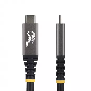 StarTech.com 1 m USB4-kaapeli, 80 Gbit/s, USB-IF-sertifioitu USB-C-kaapeli, 240W PD, 8K 120Hz/4K 240Hz DP2.1 DP80, TPE-päällyste, Thunderbolt 4 -yhteensopiva – musta USB-C-kaapeli