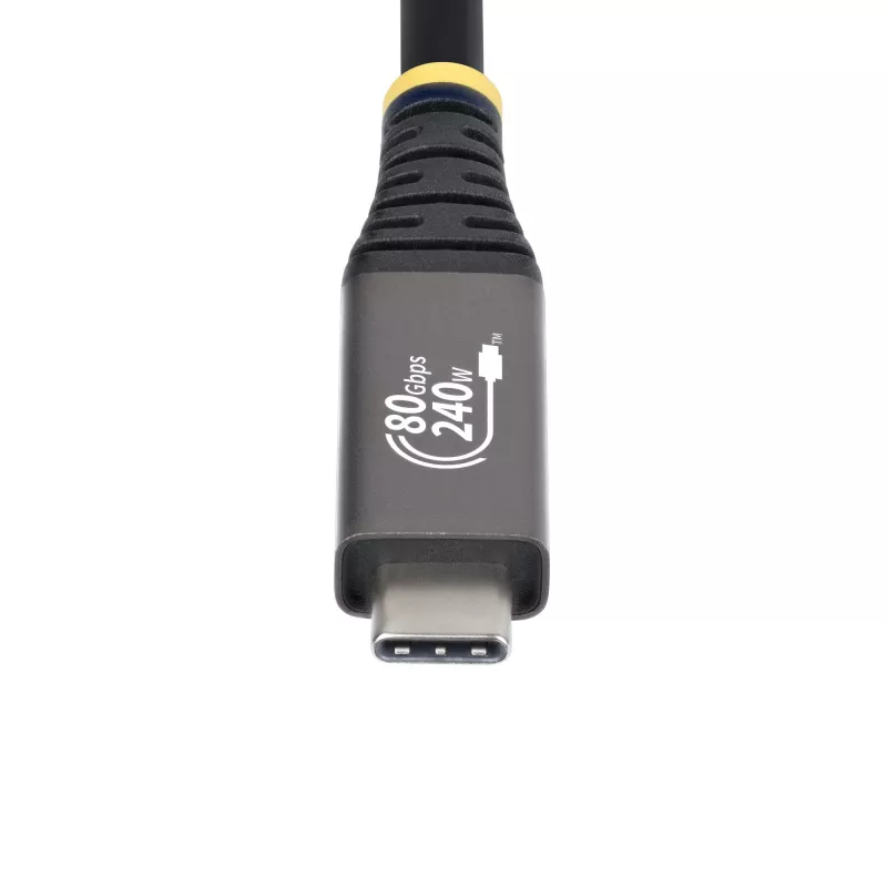 StarTech.com 1 m USB4-kaapeli, 80 Gbit/s, USB-IF-sertifioitu USB-C-kaapeli, 240W PD, 8K 120Hz/4K 240Hz DP2.1 DP80, TPE-päällyste, Thunderbolt 4 -yhteensopiva – musta USB-C-kaapeli