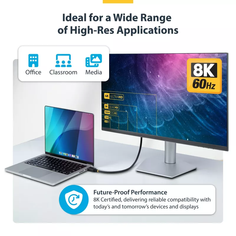 StarTech.com HDMI21-CBL-8K60-50CM HDMI-kaapeli 0,5 m HDMI tyyppi A (standardi) musta