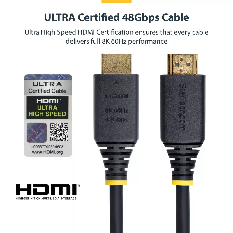 StarTech.com HDMI21-CBL-8K60-4M HDMI-kaapeli HDMI tyyppi A (standardi) musta
