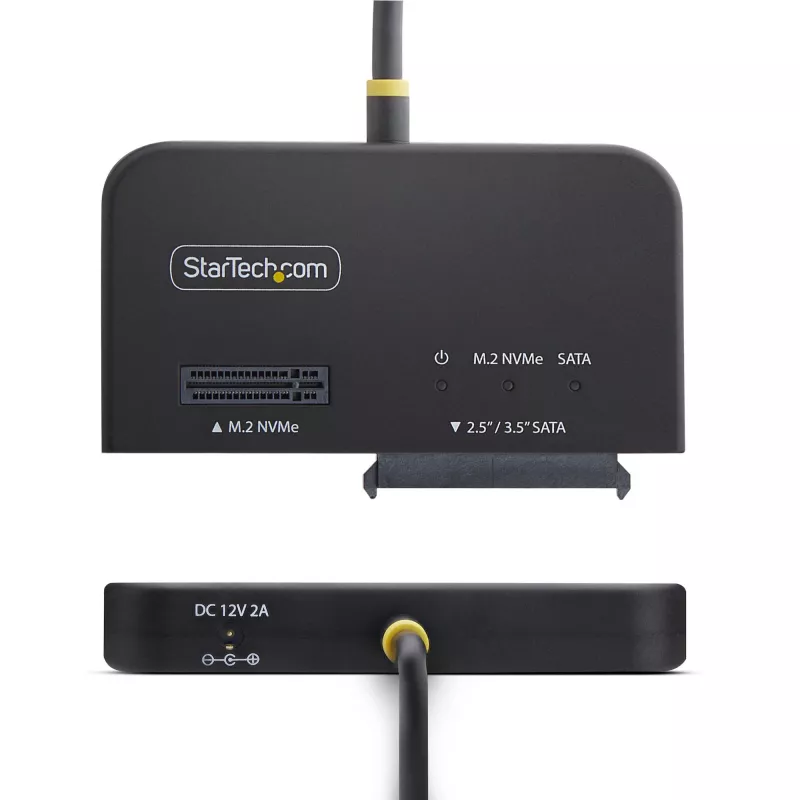 StarTech.com USB-C/USB-A - M.2 NVMe- ja 2,5 tuuman/3,5 tuuman SATA -adapteri, 10 Gbit/s, työkaluton ulkoinen SSD-kiintolevylukija, B+M/M-Key