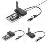 StarTech.com USB-C/USB-A - M.2 NVMe- ja 2,5 tuuman/3,5 tuuman SATA -adapteri, 10 Gbit/s, työkaluton ulkoinen SSD-kiintolevylukija, B+M/M-Key