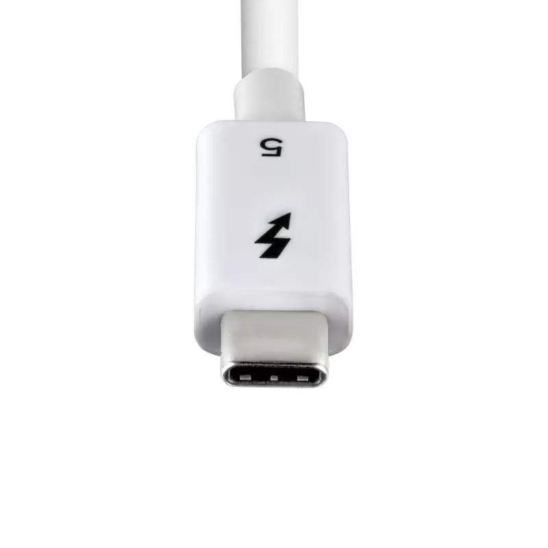 StarTech.com 1,5 ft (50 cm) Thunderbolt 5 -kaapeli, 80 Gbit/s / jopa 120 Gbit/s, 240W PD, 8K 60Hz, sertifioitu Thunderbolt-kaapeli, yhteensopiva Thunderbolt 4/USB4/USB-C kanssa – valkoinen