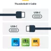 StarTech.com 1,5 ft (50 cm) Thunderbolt 5 -kaapeli, 80 Gbit/s / jopa 120 Gbit/s, 240W PD, 8K 60Hz, sertifioitu Thunderbolt-kaapeli, yhteensopiva Thunderbolt 4/USB4/USB-C kanssa – valkoinen