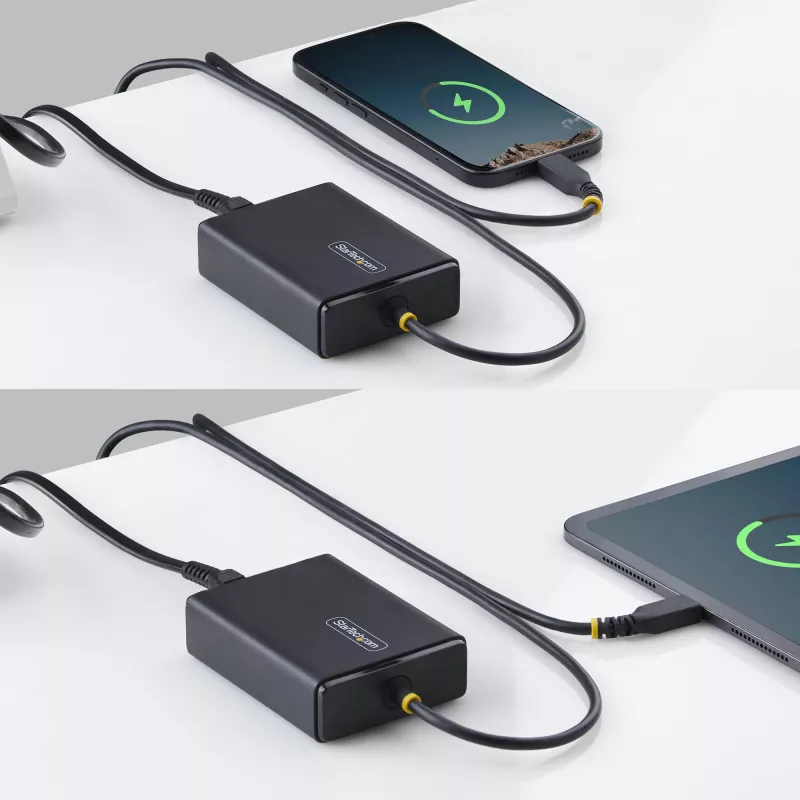 StarTech.com 100W USB-C-laturi kannettavalle tietokoneelle, 1,5 m kiinteä USB-C-kaapeli, virtalähde Dell, XPS, HP ProBook, MacBook Pro, Microsoft Surface Pro -laitteille