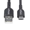 StarTech.com 15 cm (6 in) USB-A–USB-C-latauskaapeli, lataus ja synkronointi, 3A, USB 2.0, TPE-päällyste – musta USB-latauskaapeli