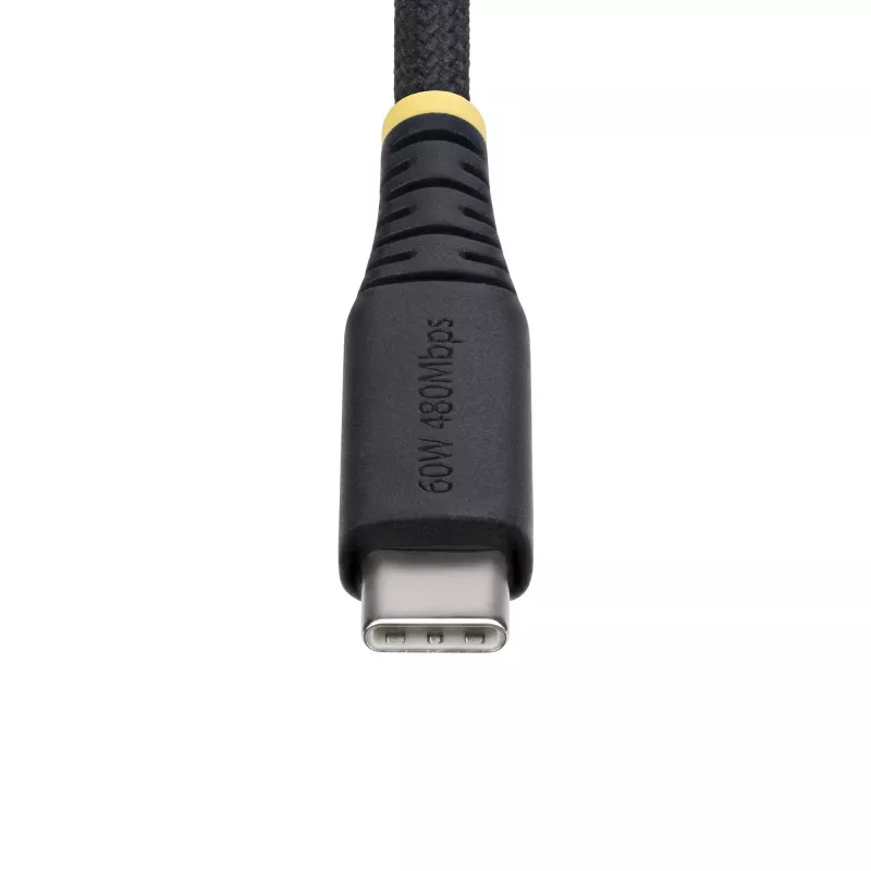 StarTech.com 2 m (6 ft) USB-C-latauskaapeli, 60 W (3 A) PD, kaksikerroksinen punottu nailon-/TPE-päällyste, kestävä USB-C-latauskaapeli, USB 2.0 -kannettavalaturikaapeli