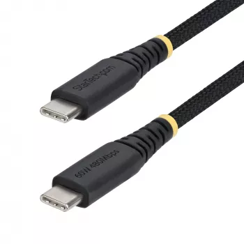 StarTech.com 30 cm (1 ft) USB-C-laturikaapeli, 60W (3A) PD, kaksinkertainen punottu nailon/TPE-päällyste, kestävä USB-C-laturikaapeli, USB 2.0 kannettavan laturikaapeli