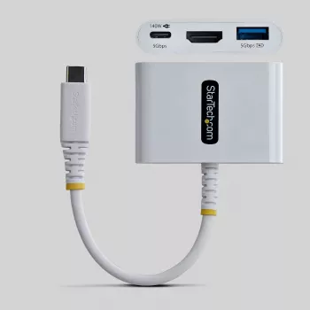 StarTech.com USB-C–HDMI-moniporttisovitin 140W PD-latauksella, 4K 60Hz HDMI, USB 5 Gbit/s -keskitin, mini-telakka MacBook / Dell / ThinkPad / HP / iPad / tablet-laitteille